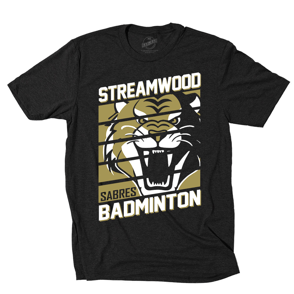 Streamwood Badminton Unisex premium Short Sleeve Tee-Black