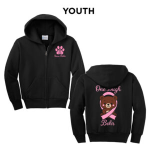 Team Behr Youth core fleece full zip hooded sweatshirt-Black