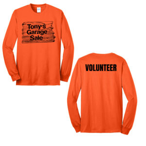 Tonys Garage Sale Unisex Cotton Long Sleeve Tee-Safety Orange