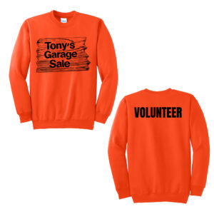 Tonys Garage Sale Unisex Fleece Crewneck Sweatshirt-Safety Orange