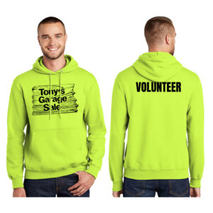 Tonys Garage Sale Unisex Fleece Hooded Sweatshirt-Safety Green