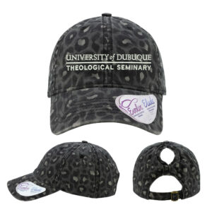 UD Theological Seminary Infinity Her Women’s Garment-Washed Fashion Print Cap -Black Leopard