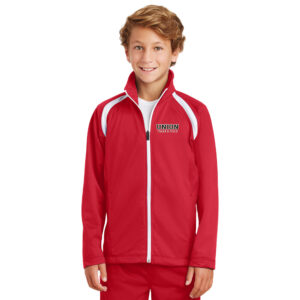 Union MS Track Field Sport-Tek Youth Tricot Track Jacket-Red/White