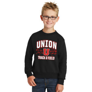Union MS Track Field Youth Fleece Crewneck Sweatshirt-Black