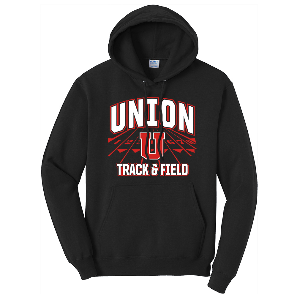 Union MS Track Field Unisex Fleece Hooded Sweashirt-Black