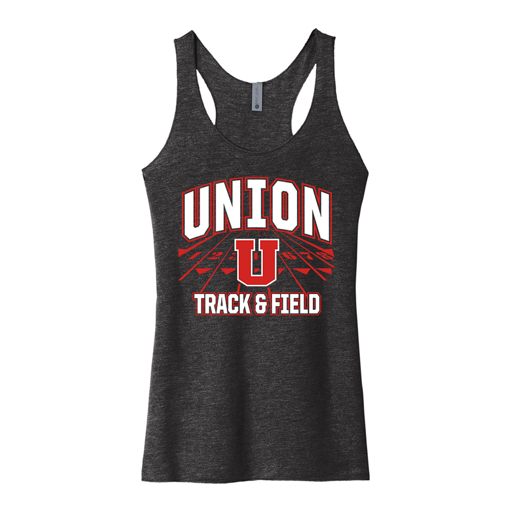 Union MS Track Field Next Level Triblend Racerback Tank-Vintage Black