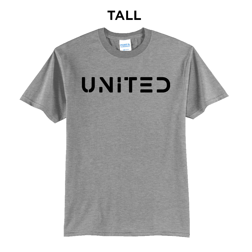 United Soccer Tall Cotton Short Sleeve Tee-Grey