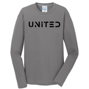 United Soccer Men  Long Sleeve Essential Blended Performance Tee-Medium Grey