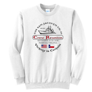USS San Jacinto Unisex Fleece Crewneck Sweatshirt-White