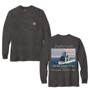 USS San Jacinto Carhartt Men Workwear Pocket Long Sleeve T-Shirt-Carbon Heather