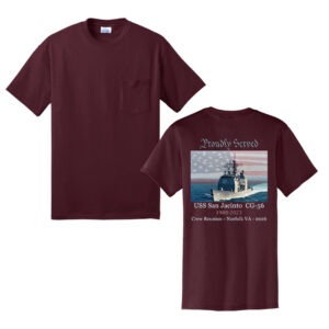 USS San Jacinto Unisex Core Blend Pocket Tee-Maroon