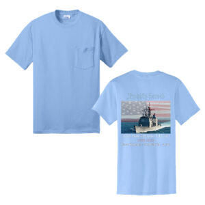 USS San Jacinto Unisex Core Blend Pocket Tee-Light Blue