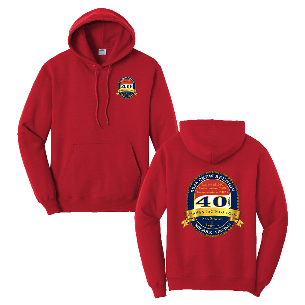 USS San Jacinto Unisex Fleece Hooded Sweatshirt-Red