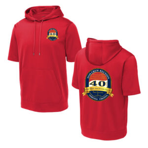 USS San Jacinto Sport-Tek Sport-Wick Fleece Short Sleeve Hooded Pullover-Deep Red