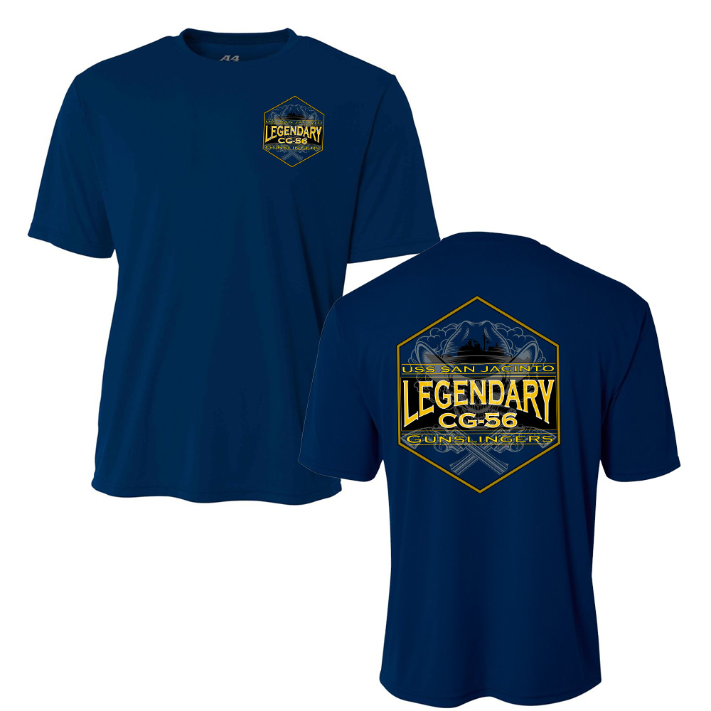 USS San Jacinto Adult Cooling Performance Tshirt-Navy