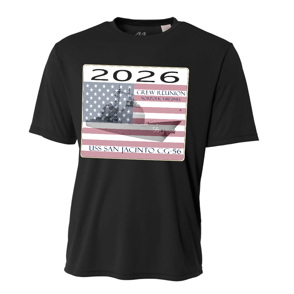 USS San Jacinto Adult Cooling Performance Tshirt-Black