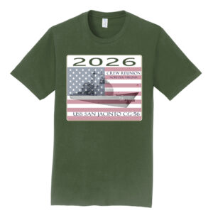 USS San Jacinto Unisex Fan Favorite Cotton Short Sleeve Tee-Olive