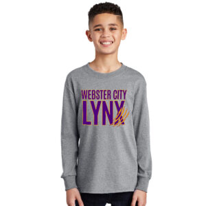 WC Lynx Youth Cotton Long Sleeve Tee-Athletic Heather