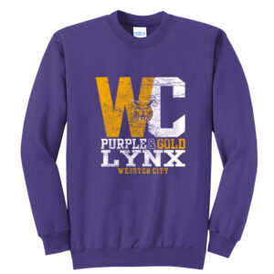 WC Lynx Unisex Core Fleece Crewneck Sweatshirt-Purple