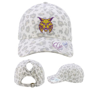 WC Lynx Infinity Her Women’s Garment-Washed Fashion Print Cap – HATTIE-Snow Leopard