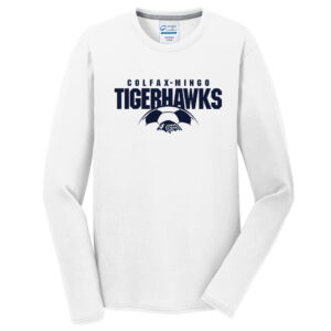 CM Soccer Men Long Sleeve Essential Blended Performance Tee-White