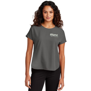 Slate Mercer Mettle Women’s Stretch Crepe Crew-Anchor Grey