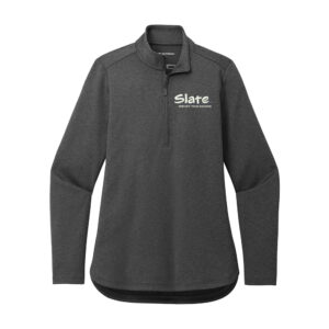 Slate Port Authority Ladies C-FREE Double Knit 1/4-Zip-Grey Steel Heather