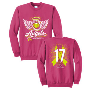 Angels In The Outfield Unisex Fleece Crewneck Sweatshirt-Sangria