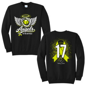 Angels In The Outfield Unisex Fleece Crewneck Sweatshirt-Black