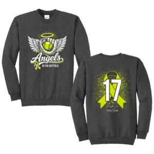 Angels In The Outfield Unisex Fleece Crewneck Sweatshirt-Dark Heather Grey