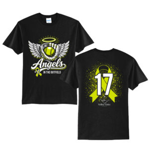 Angels In The Outfield Unisex Short Sleeve Tee-Black