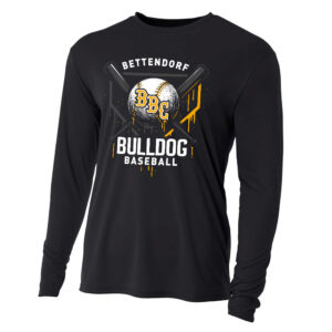 Bett Baseball Club Adult Cooling Performance long sleeve Crew Tee-Black