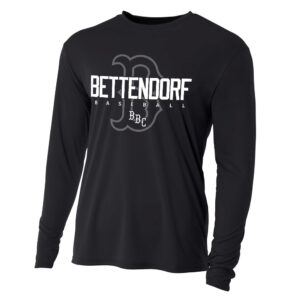 Bett Baseball Club Adult Cooling Performance long sleeve Crew Tee-Black