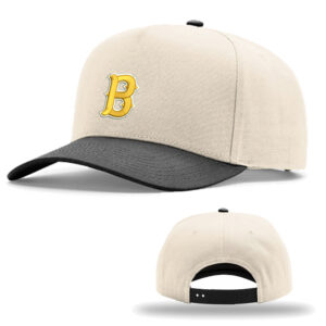 Bett Baseball Club Richardson Full Fabric 5 Panel Champ Cap-Cream/ Black