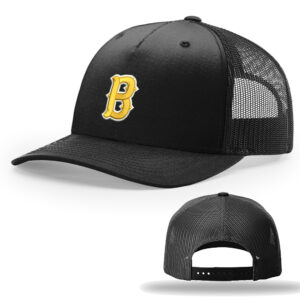 Bett Baseball Club Richardson Five Panel Trucker mesh snap back cap solid color-Black