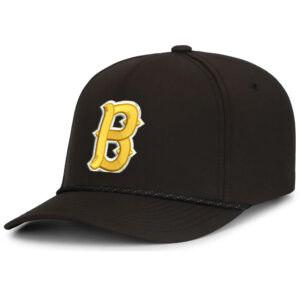Bett Baseball Club Pacific Weekender Perforated Snapback Rope Cap-Black/Black