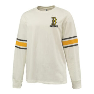 Bett Baseball Club Pennant HEAVYWEIGHT 8.0 oz. antique white cotton jerseyarchive-style printed sleeve stripe-Gold/Black
