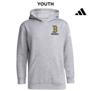Bett Baseball Club Adidas Youth Fleece Hooded Sweatshirt- Medium Grey Heather (YS, YM)