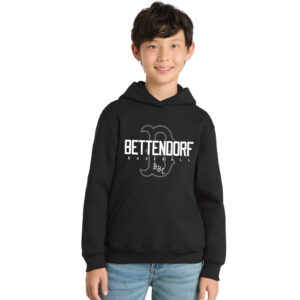 Bett Baseball Club Youth Hooded Sweatshirt-Black  (YL, YXL)