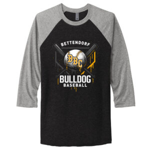 Bett Baseball Club Rah Rah Next Level Tr-Blend Baseball Raglan Tee Unisex-Premium Heather/Vintage Black