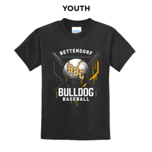 Bett Baseball Club Youth Short Sleeve Tee-Black