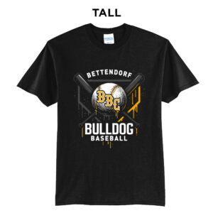 Bett Baseball Club Tall Short Sleeve Tee-Black