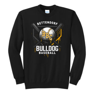 Bett Baseball Club Unisex Core Fleece Crewneck Sweatshirt-Black