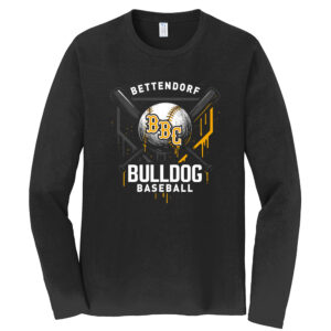 Bett Baseball Club Unisex Cotton Long Sleeve Fan Favorite Tee-Black