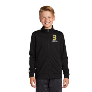 Bett Baseball Club Sport-Tek  YOUTH Tricot Track Jacket-Black/White