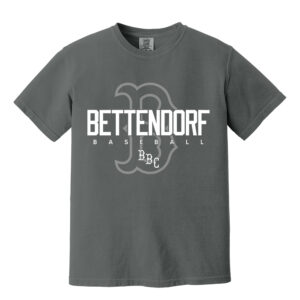 Bett Baseball Club Unisex Comfort Colors Pigment Dyed Short Sleeve Shirt-Pepper