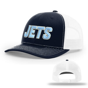 BPV Jets BB Richardson Pro Crown Mesh Back solid color Adjustable back cap Split-Navy/White