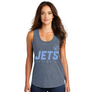 BPV Jets BB Women’s Perfect Triblend Racerback Tank-Navy Frost