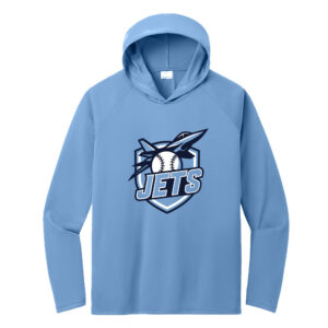BPV Jets BB Port Company Adult Performance Pullover Hooded Tee-Carolina Blue