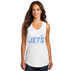 BPV Jets BB District Made Ladies Perfect Tri Racerback Tank-White